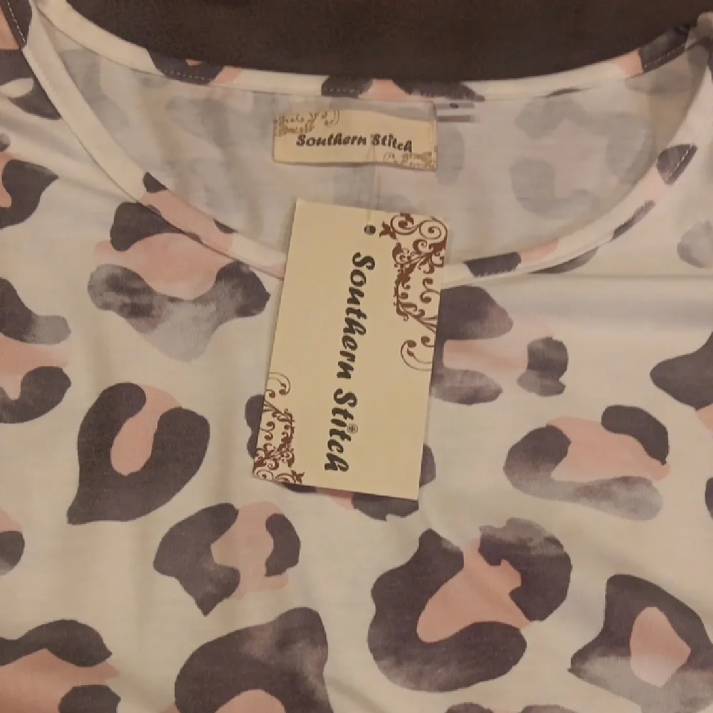 NWT. Southern Stitch Babydoll Style Pink Leopard Print Mini Dress - Picture 8 of 12